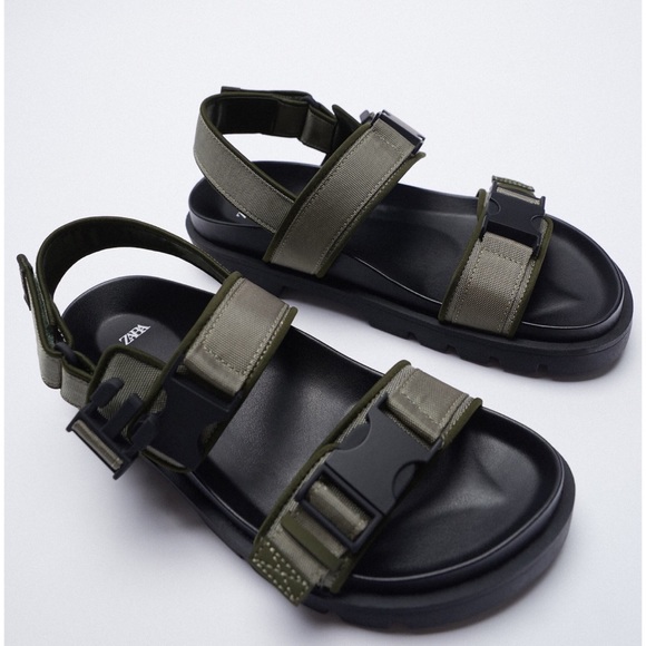 Zara Flat Strappy Sandal Size 9